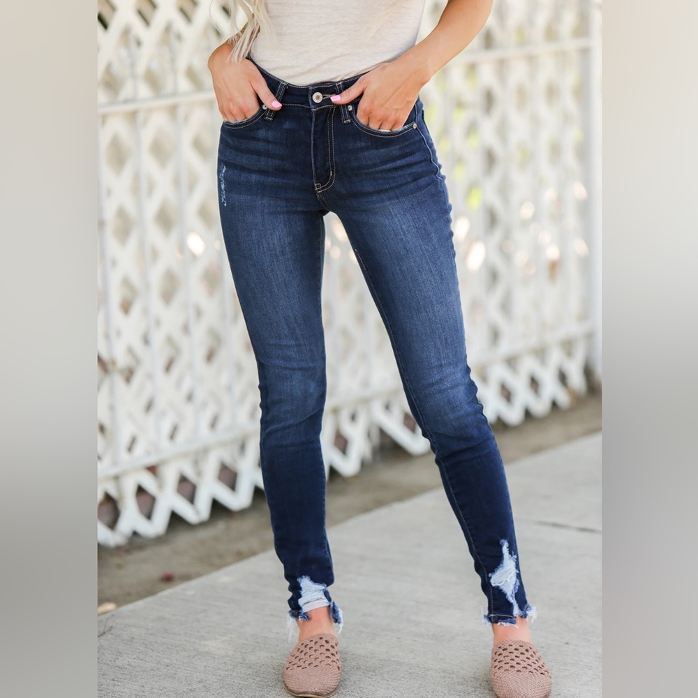 KanCan 13/30 High Rise Ankle Skinny Jeans Distressed